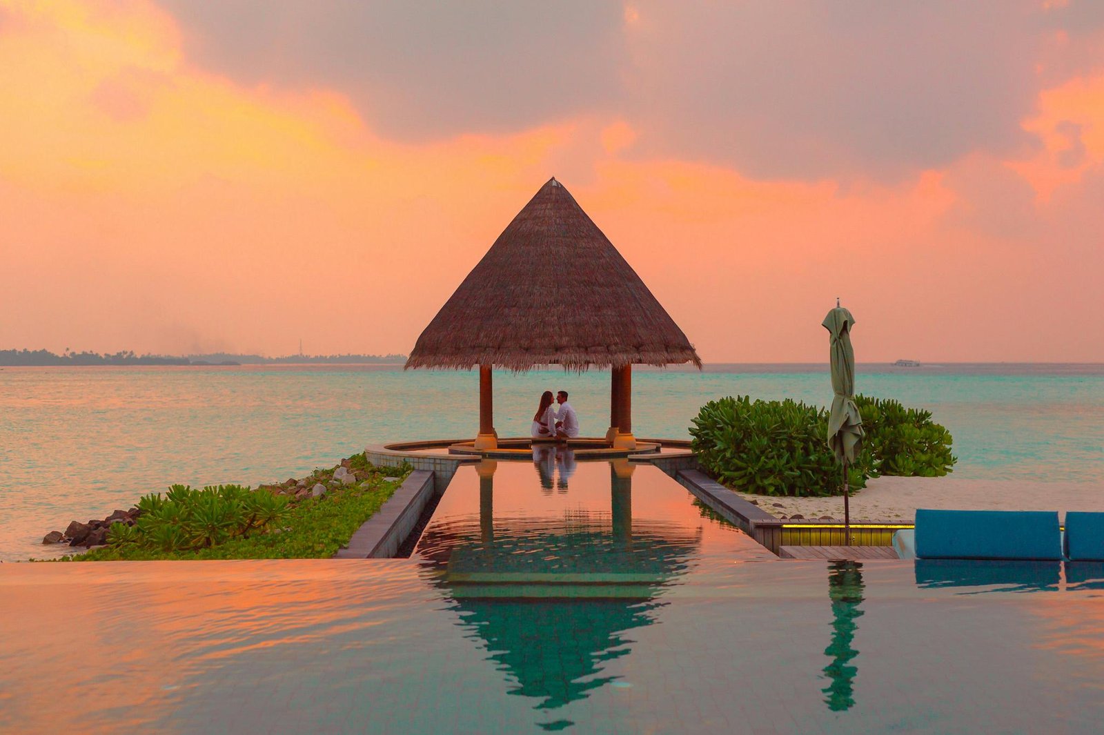 Romantic honeymoon sunset destination