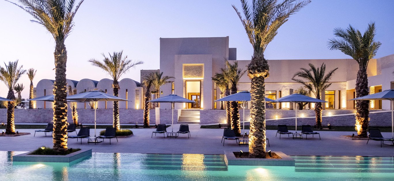 Luxury hotel view overlooking the ocean